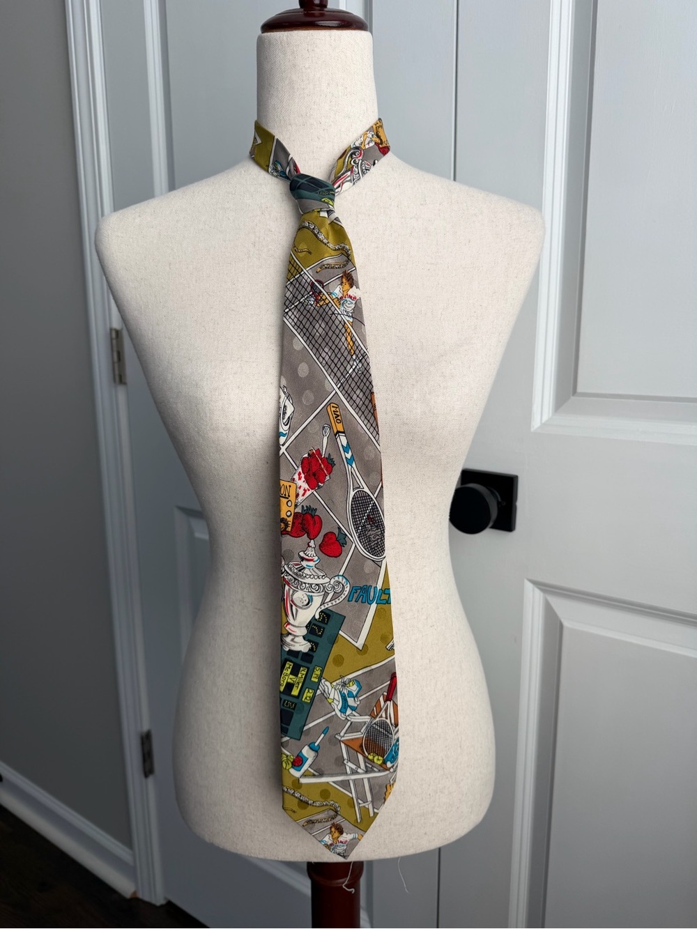 Vintage 1990 Nicole Miller Tennis Silk Tie